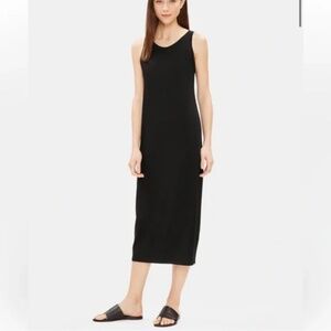 ❤️ Eileen Fisher Jersey Dress Scoop neck midi black small Revolve Nordst…